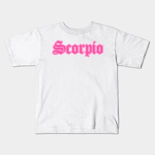 Scorpio Zodiac Pink Astrology Aesthetic Kids T-Shirt